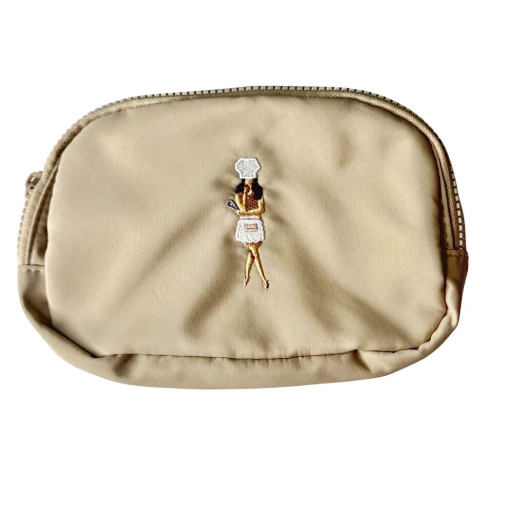 Chef Embroidered Beige Fanny Pack – Port Authority Swag Waist Bag - Never Used